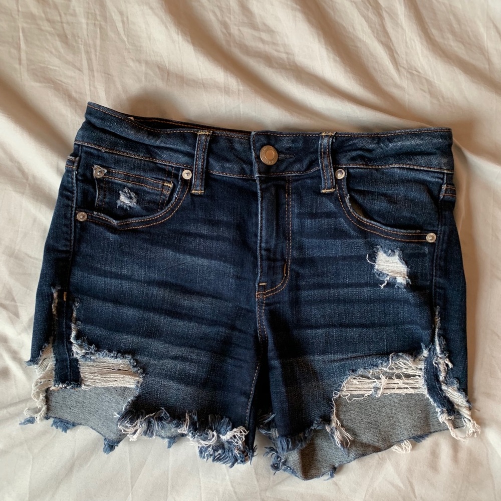 Next level stretch distressed denim shorts